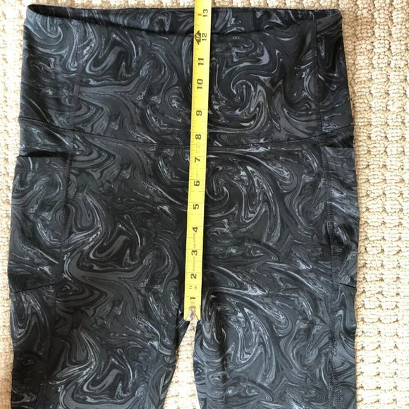 Better Sports Performance (BSP) Gray/Black Marbled Leggings w/Mesh Insert, Sz L - Picture 6 of 9